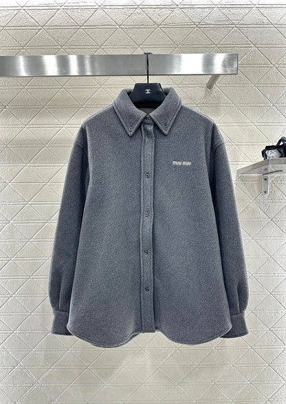 Collared wool cardigan