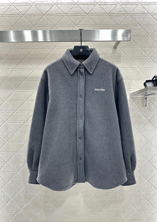 Collared wool cardigan