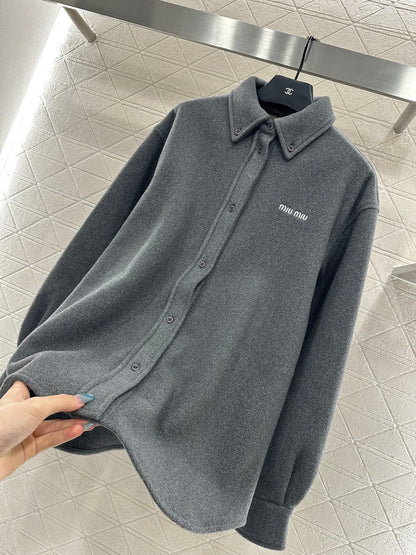 Collared wool cardigan