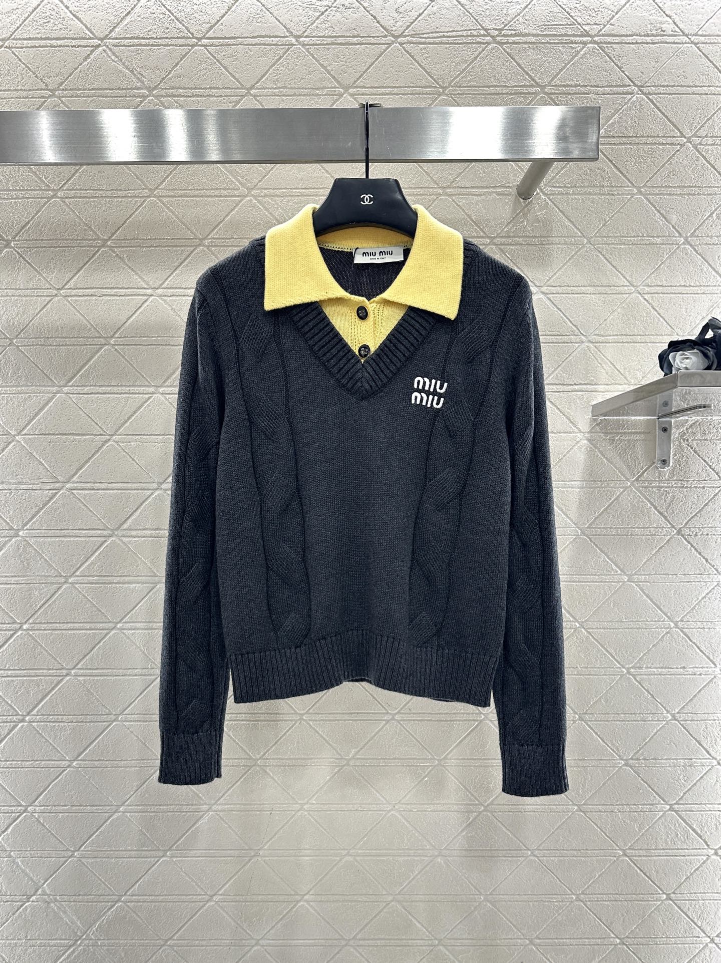 Faux two-piece knit top