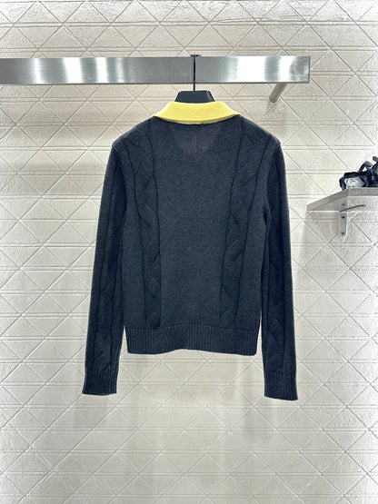 Faux two-piece knit top