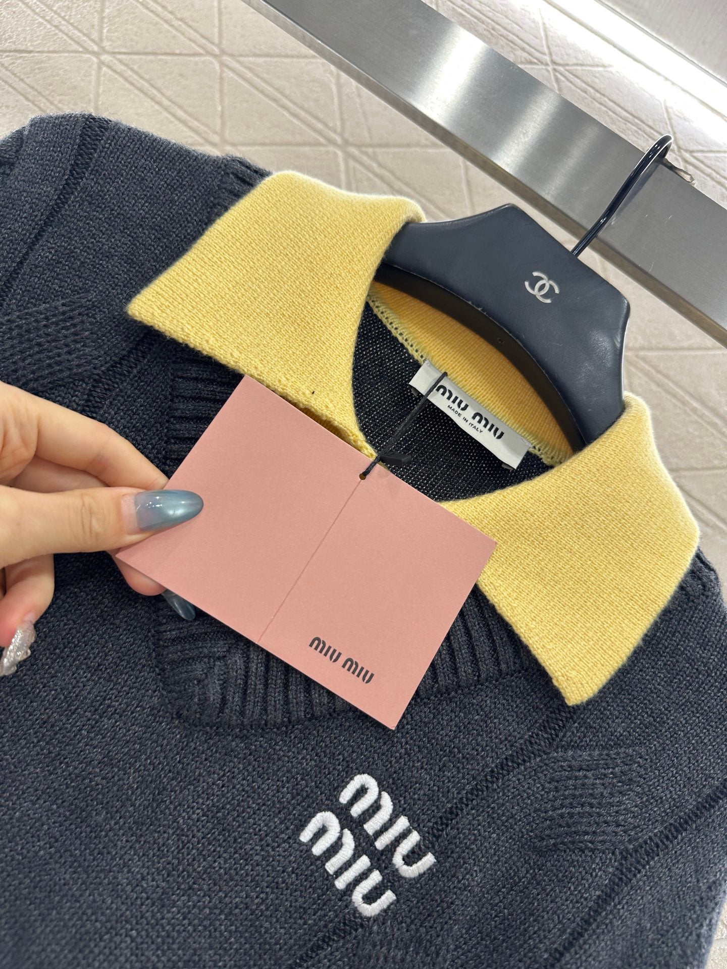 Faux two-piece knit top