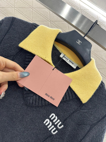 Faux two-piece knit top