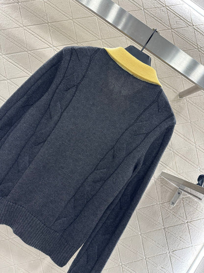 Faux two-piece knit top