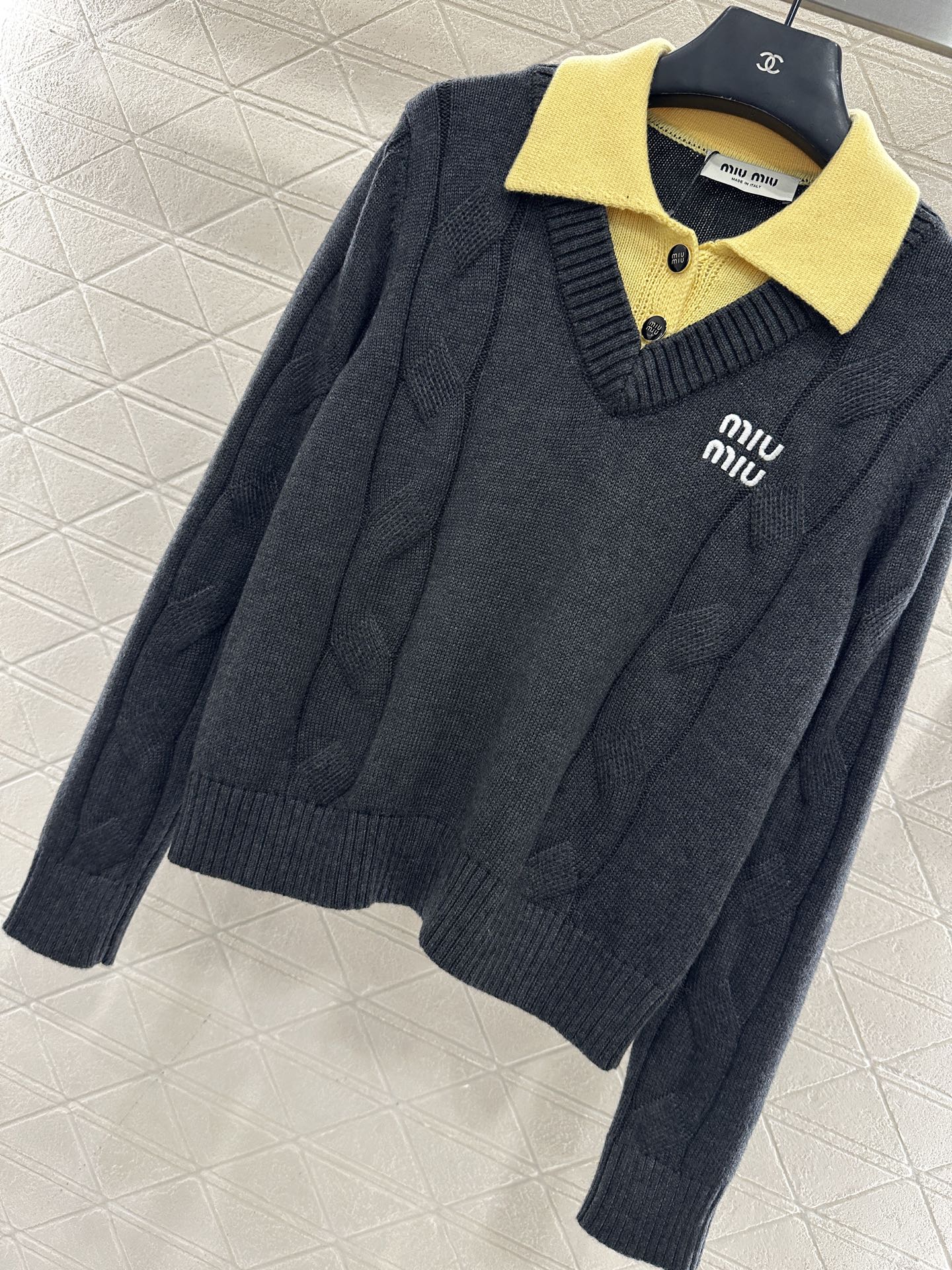 Faux two-piece knit top