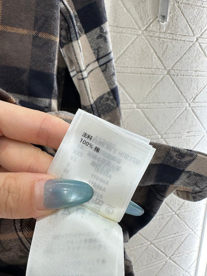 Collared plaid jacquard shirt