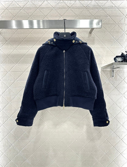 Detachable hooded wool down jacket