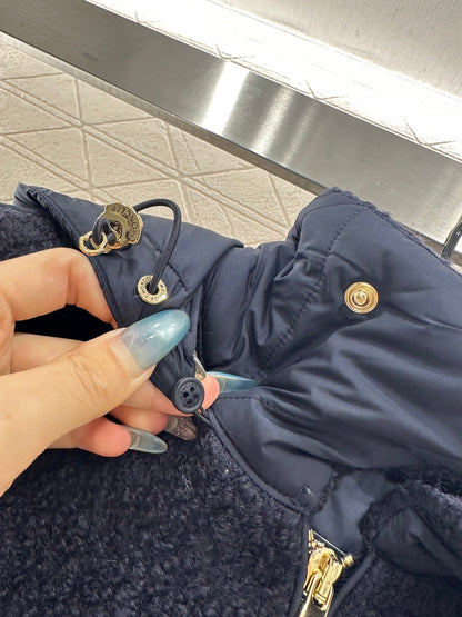 Detachable hooded wool down jacket