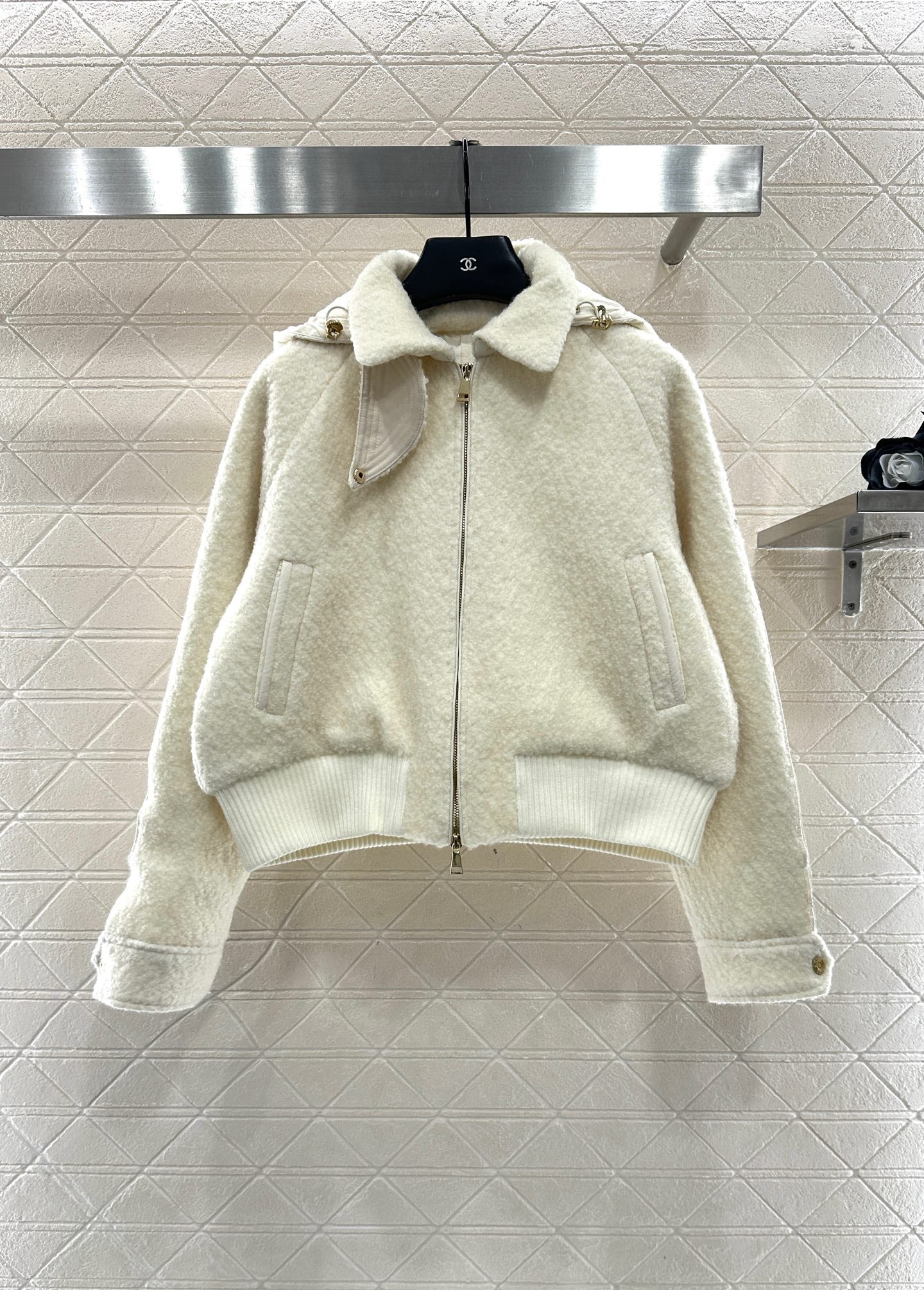 Detachable hooded wool down jacket