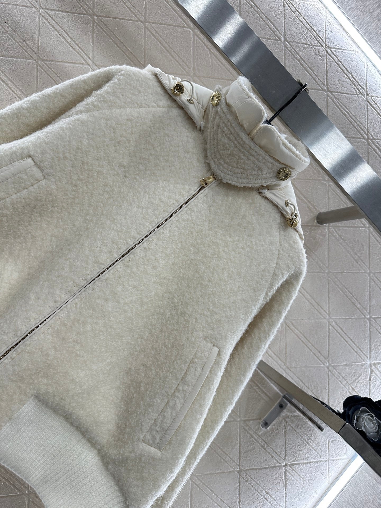 Detachable hooded wool down jacket