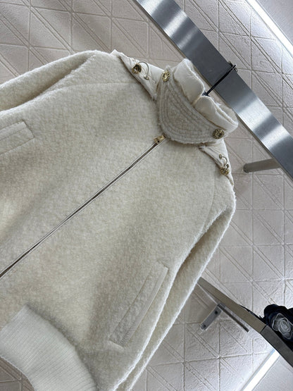 Detachable hooded wool down jacket