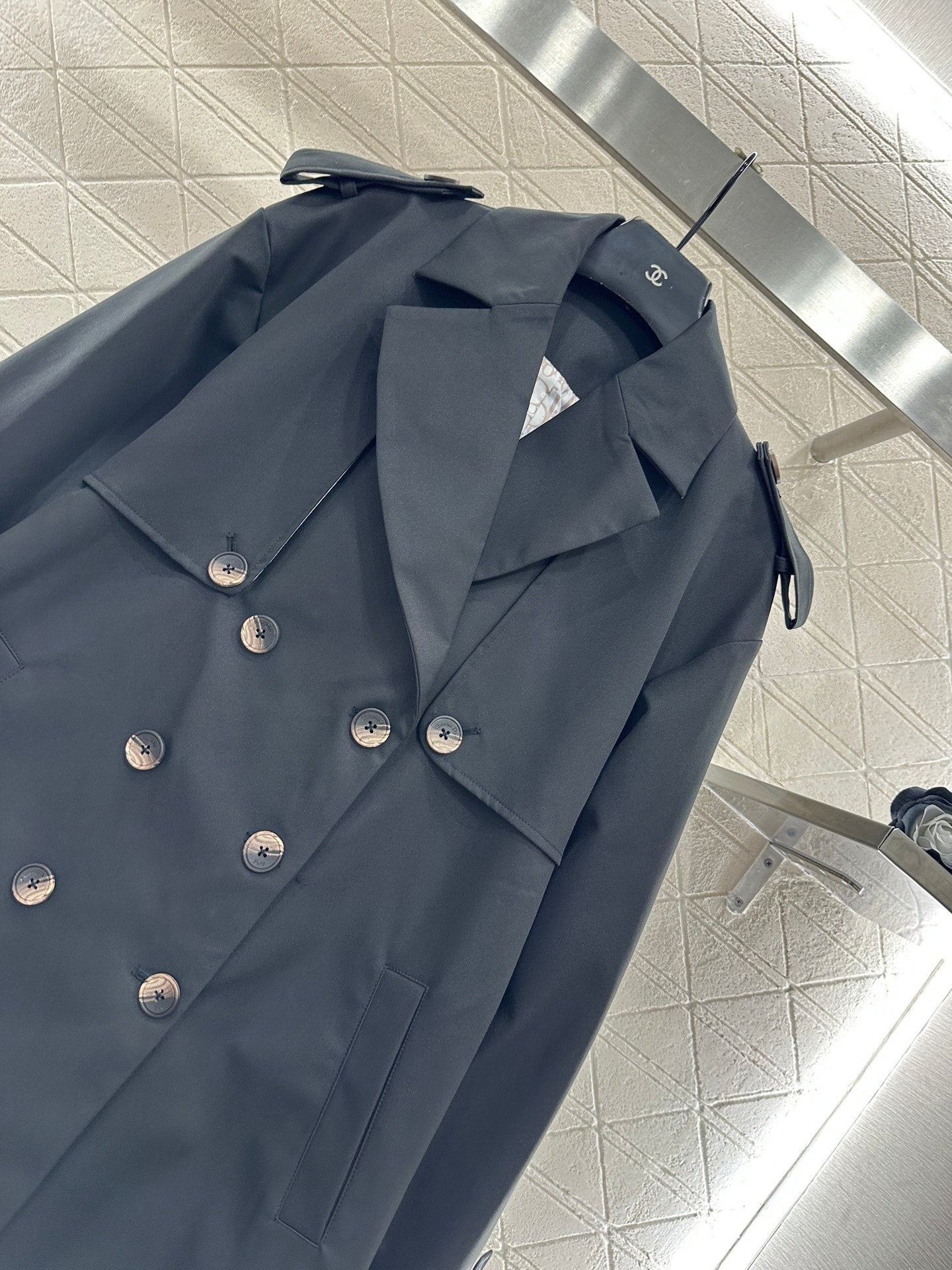 Belted mid-length trench coat