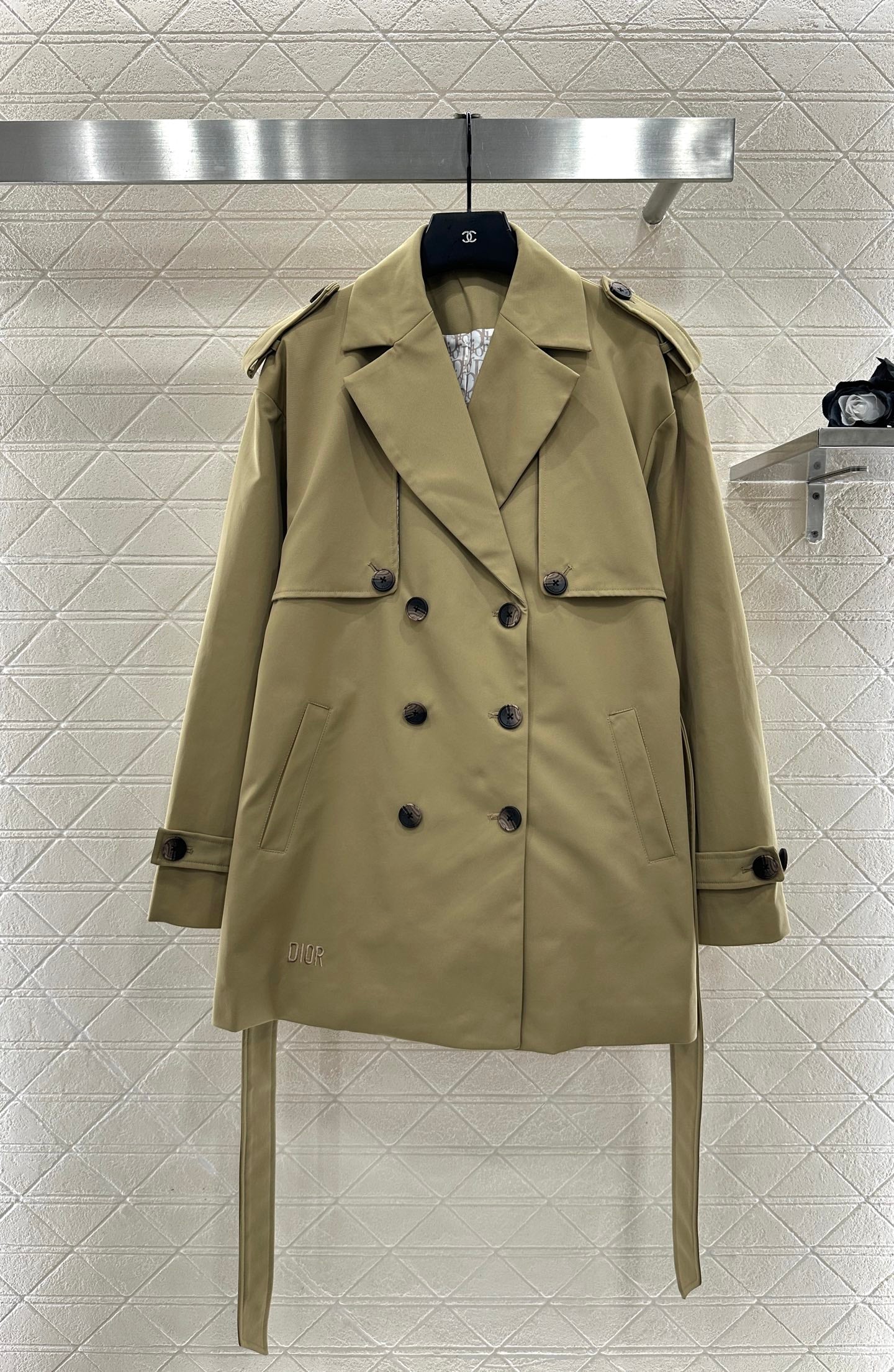Belted mid-length trench coat