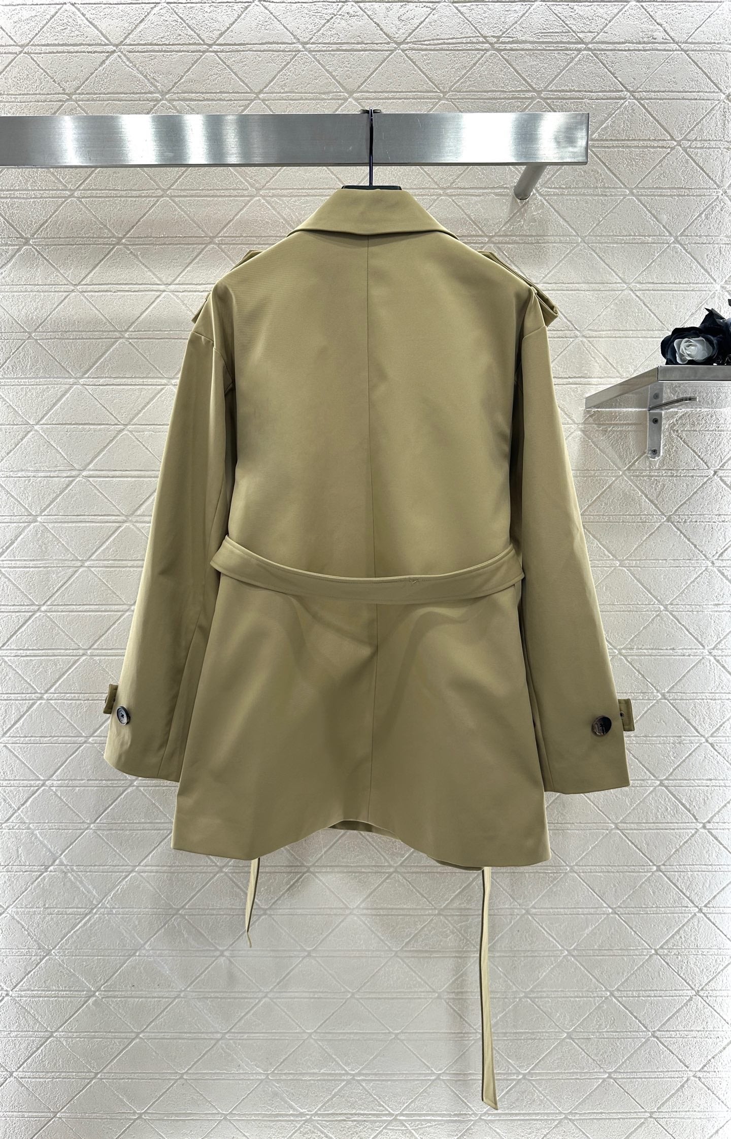 Belted mid-length trench coat