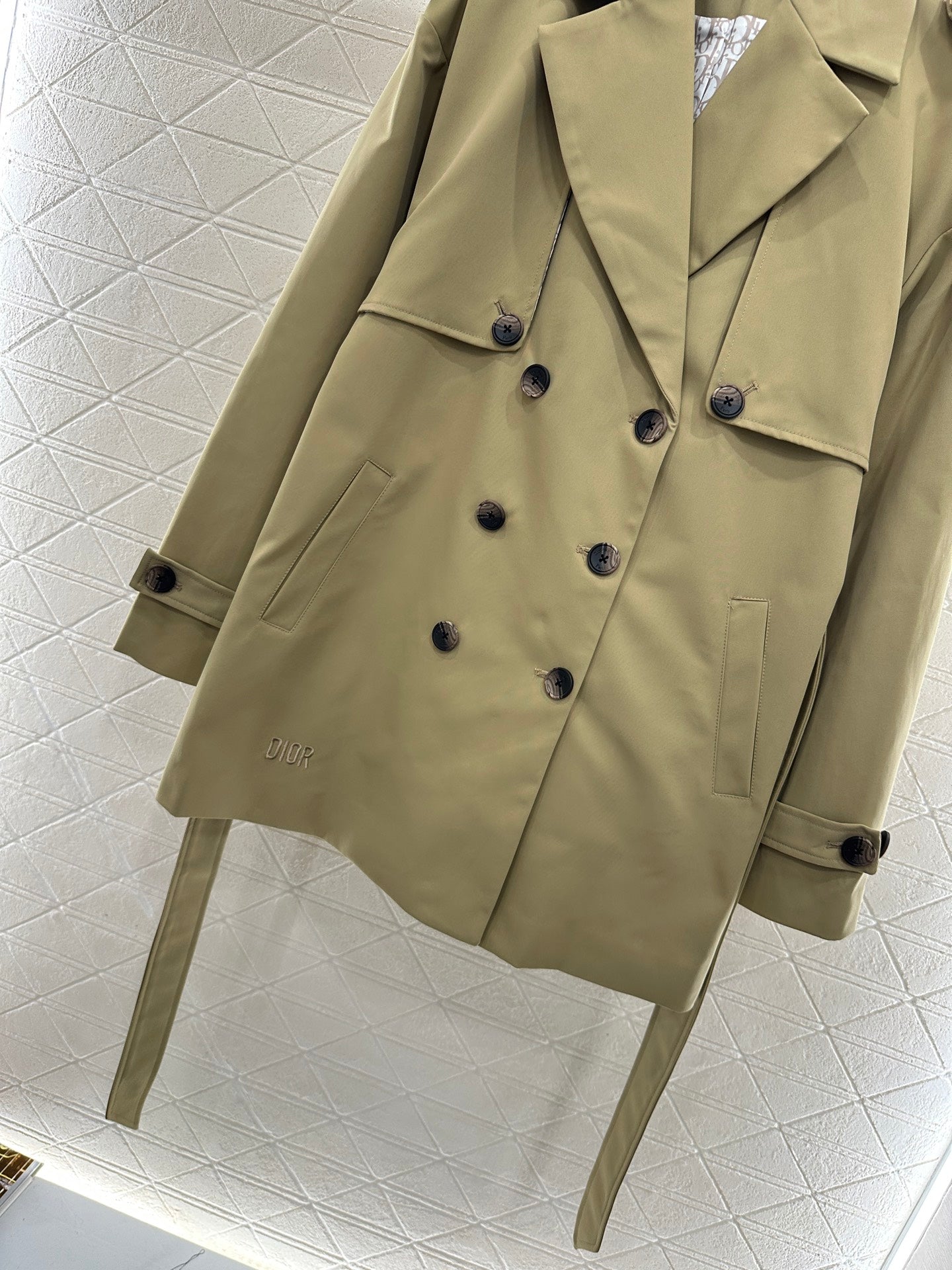 Belted mid-length trench coat