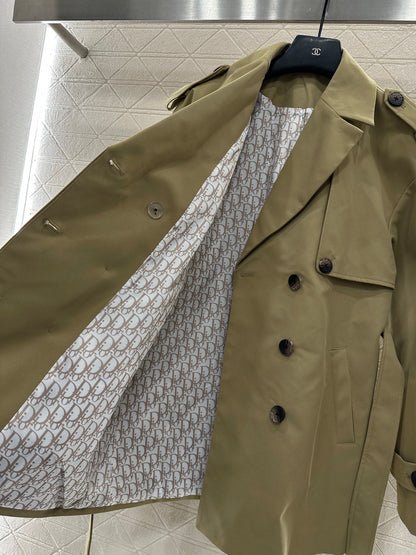 Belted mid-length trench coat