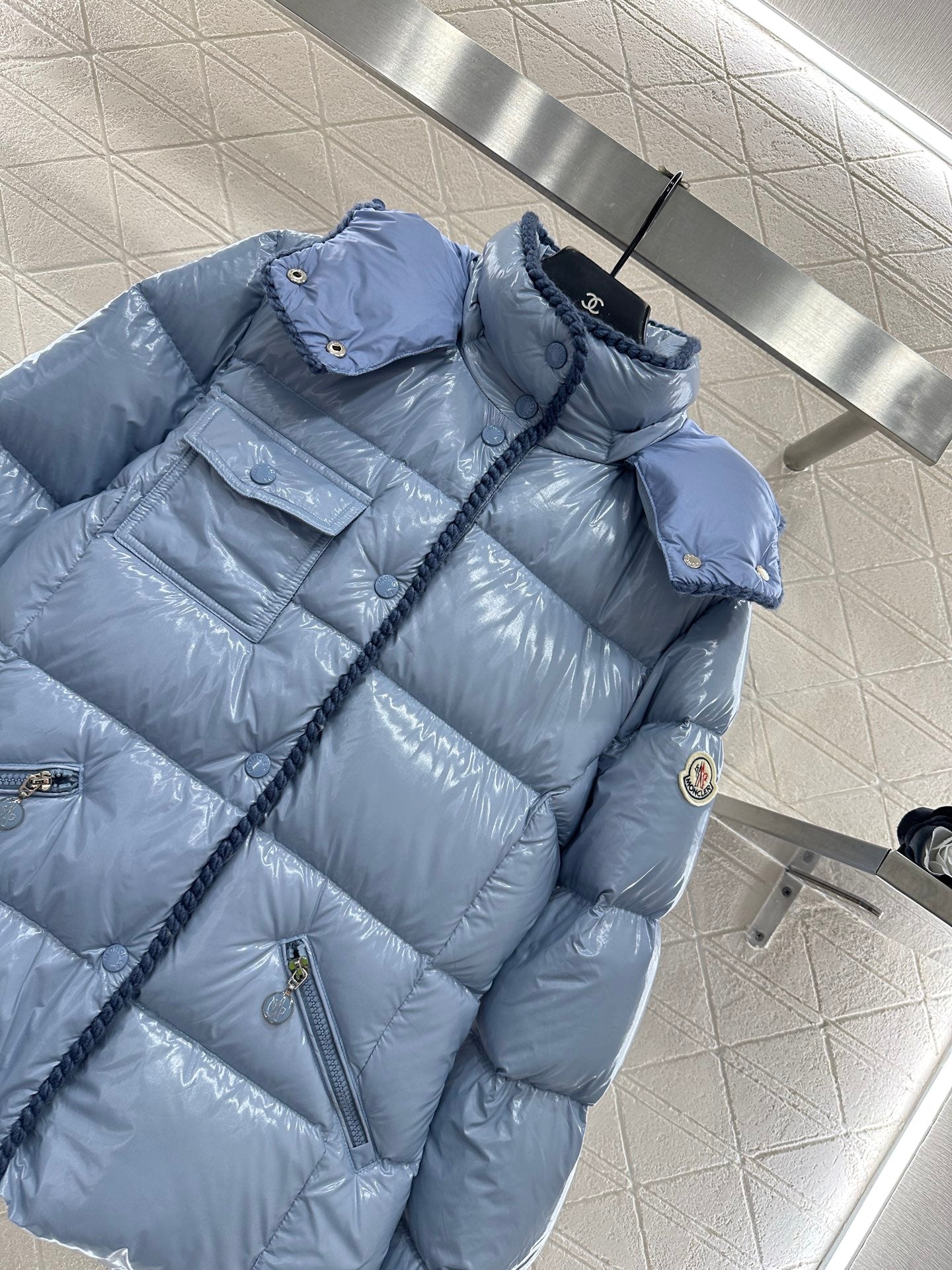 Hooded detachable down jacket