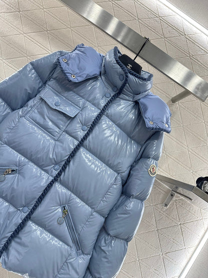 Hooded detachable down jacket