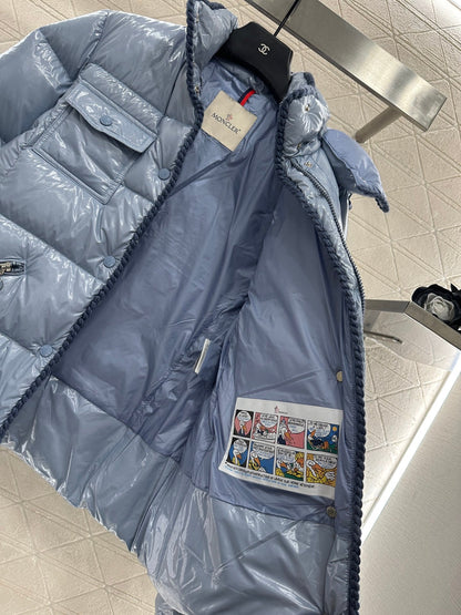 Hooded detachable down jacket