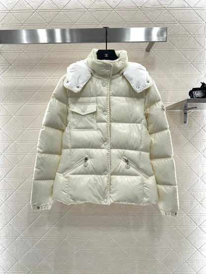 Hooded detachable down jacket