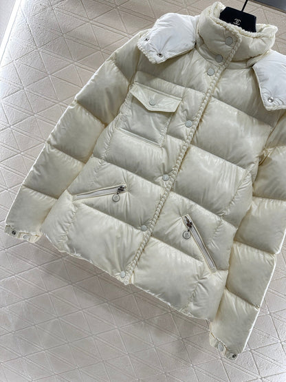 Hooded detachable down jacket