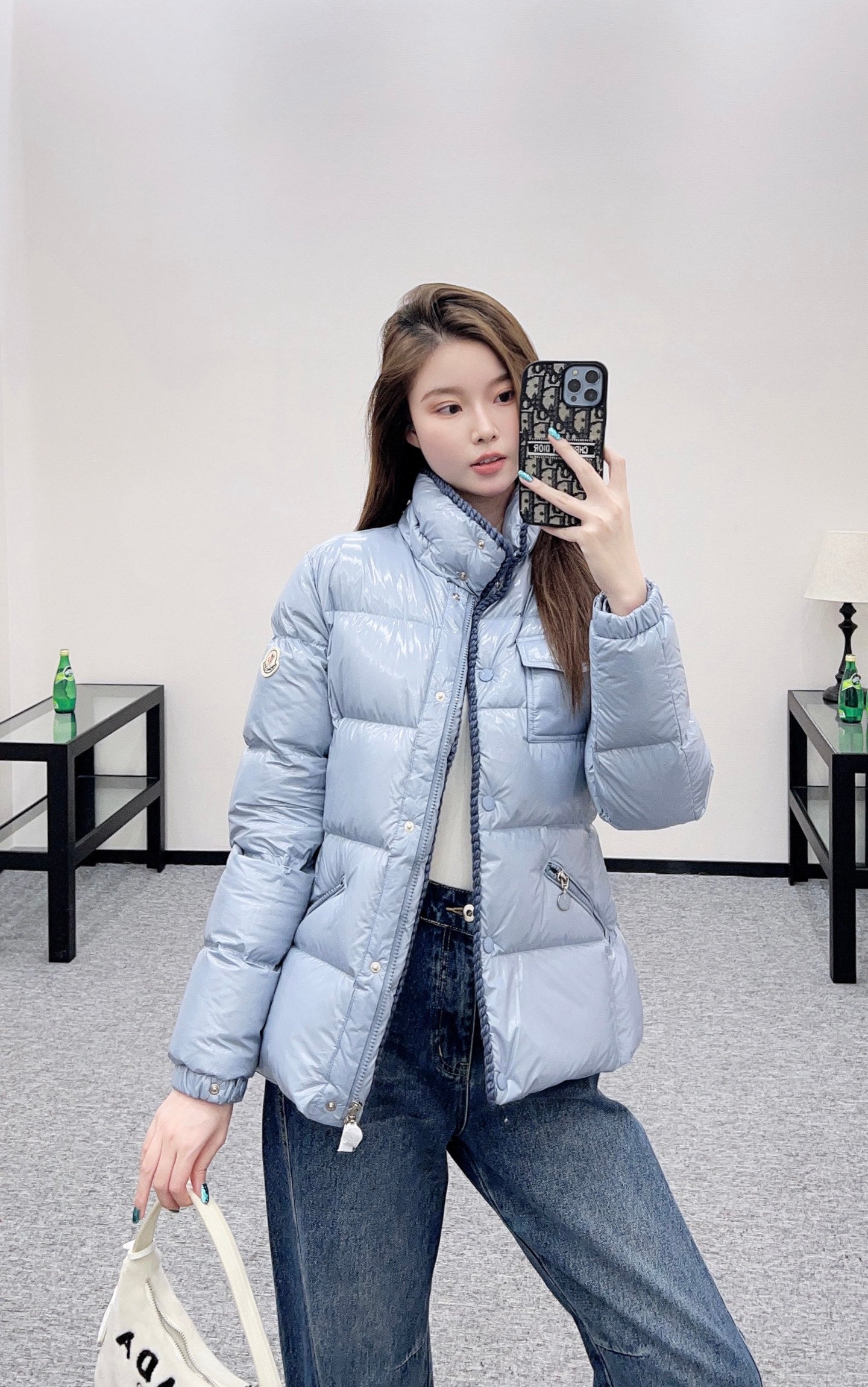 Hooded detachable down jacket