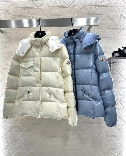 Hooded detachable down jacket