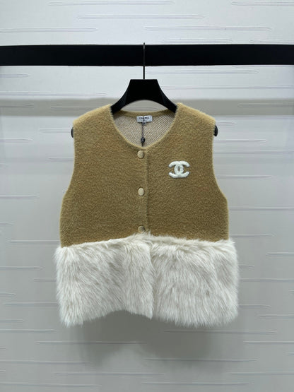 Patchwork plush vest