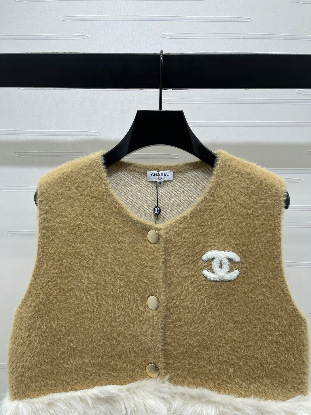 Patchwork plush vest