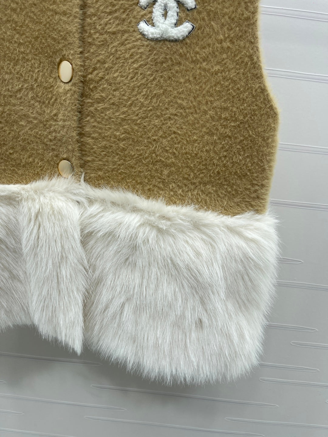 Patchwork plush vest