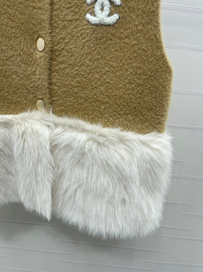 Patchwork plush vest