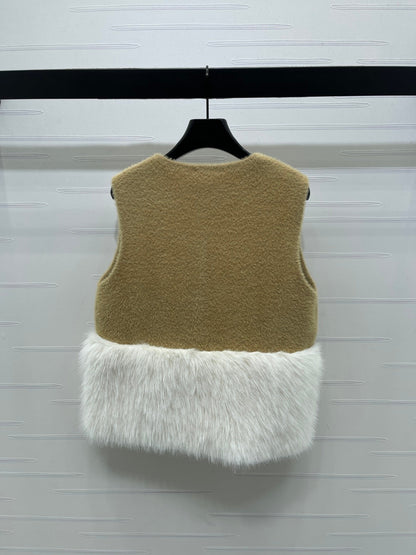 Patchwork plush vest