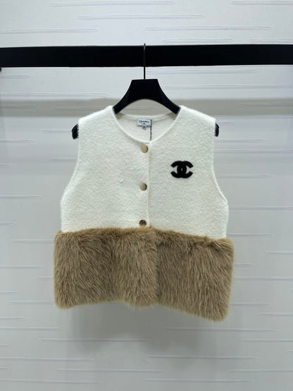 Patchwork plush vest