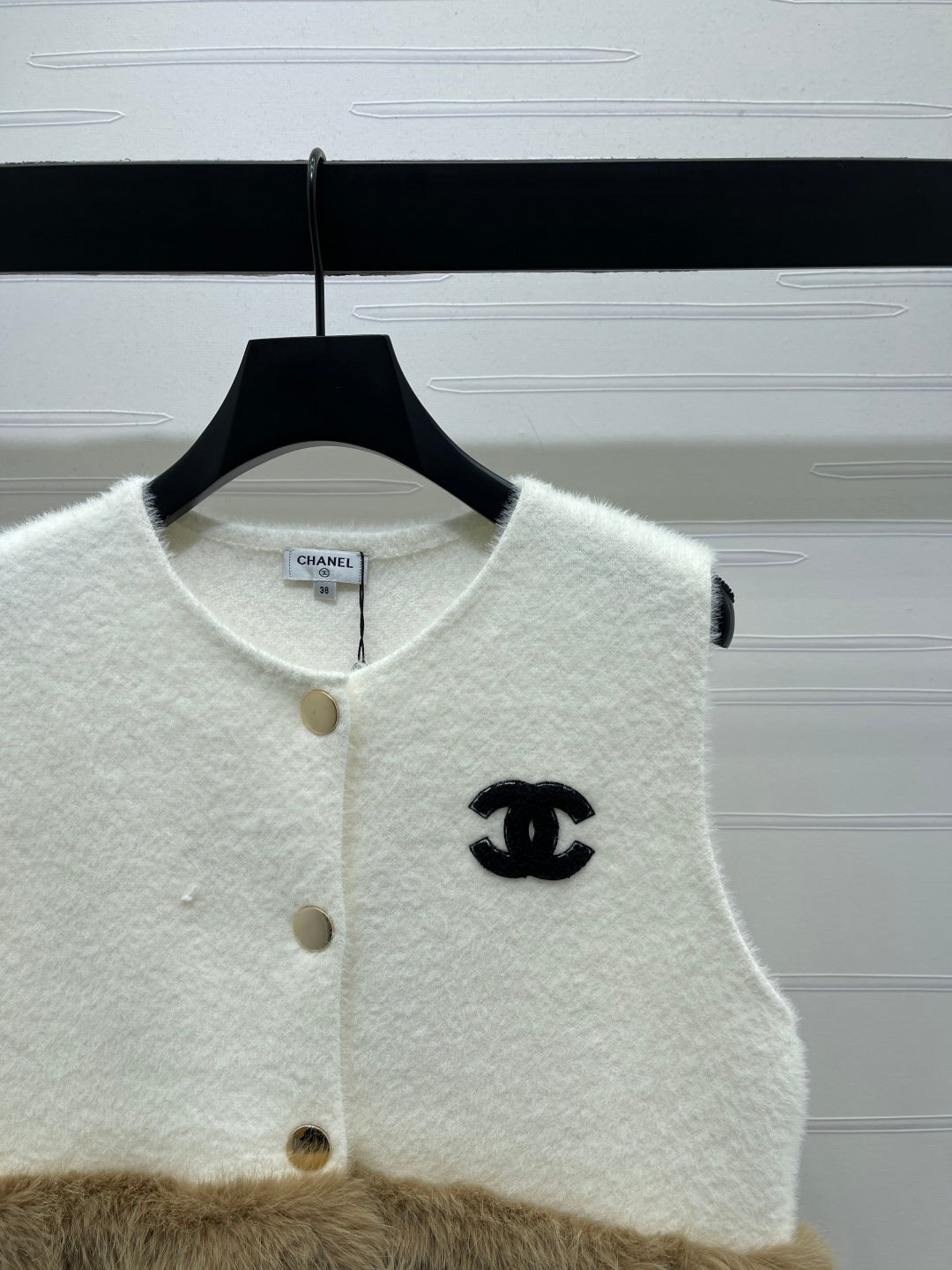 Patchwork plush vest