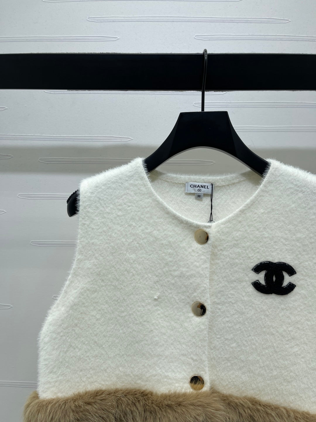 Patchwork plush vest