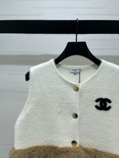 Patchwork plush vest