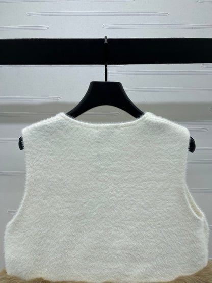 Patchwork plush vest