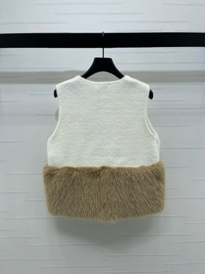 Patchwork plush vest