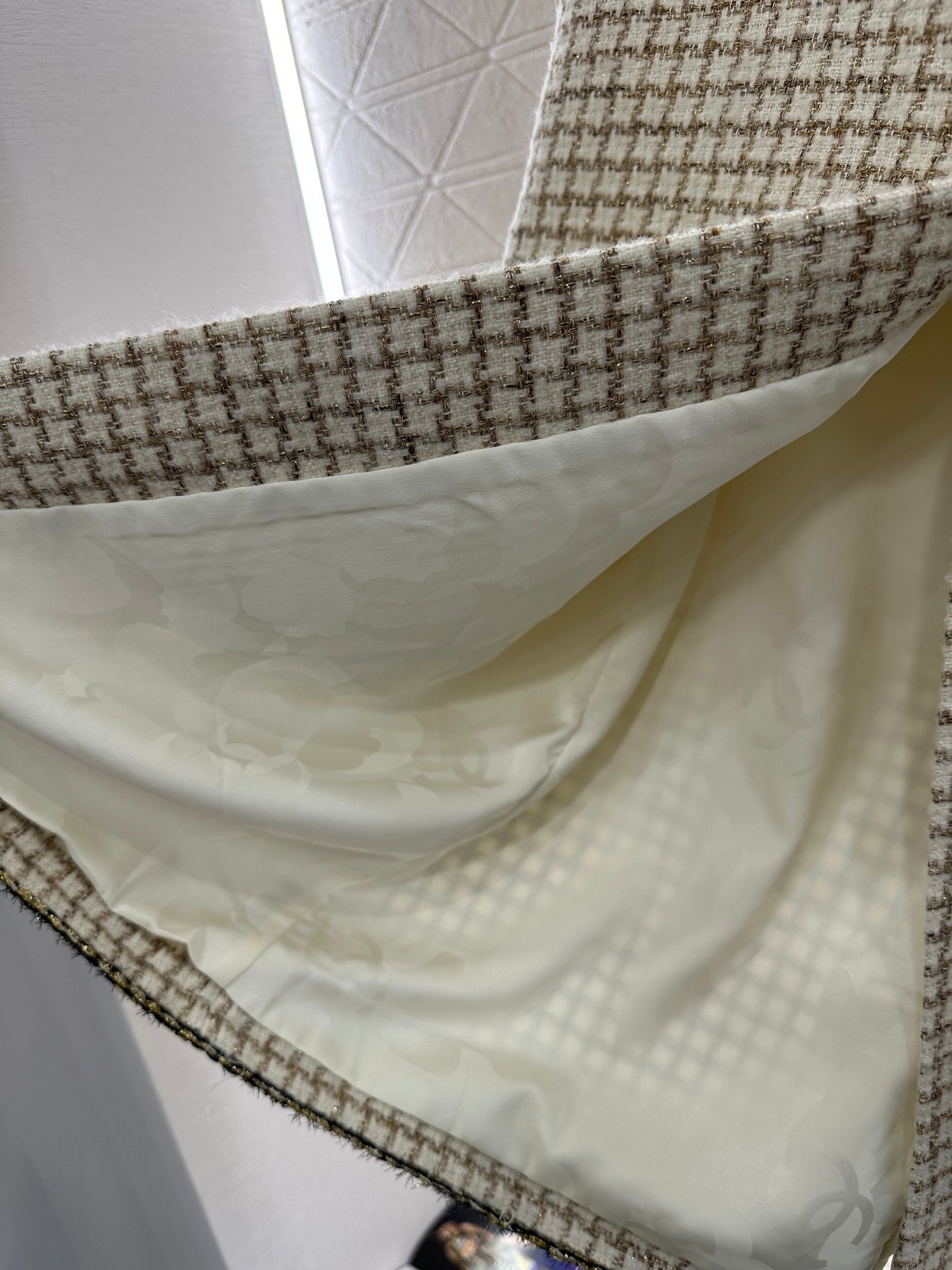 Woven plaid vest and skirt set