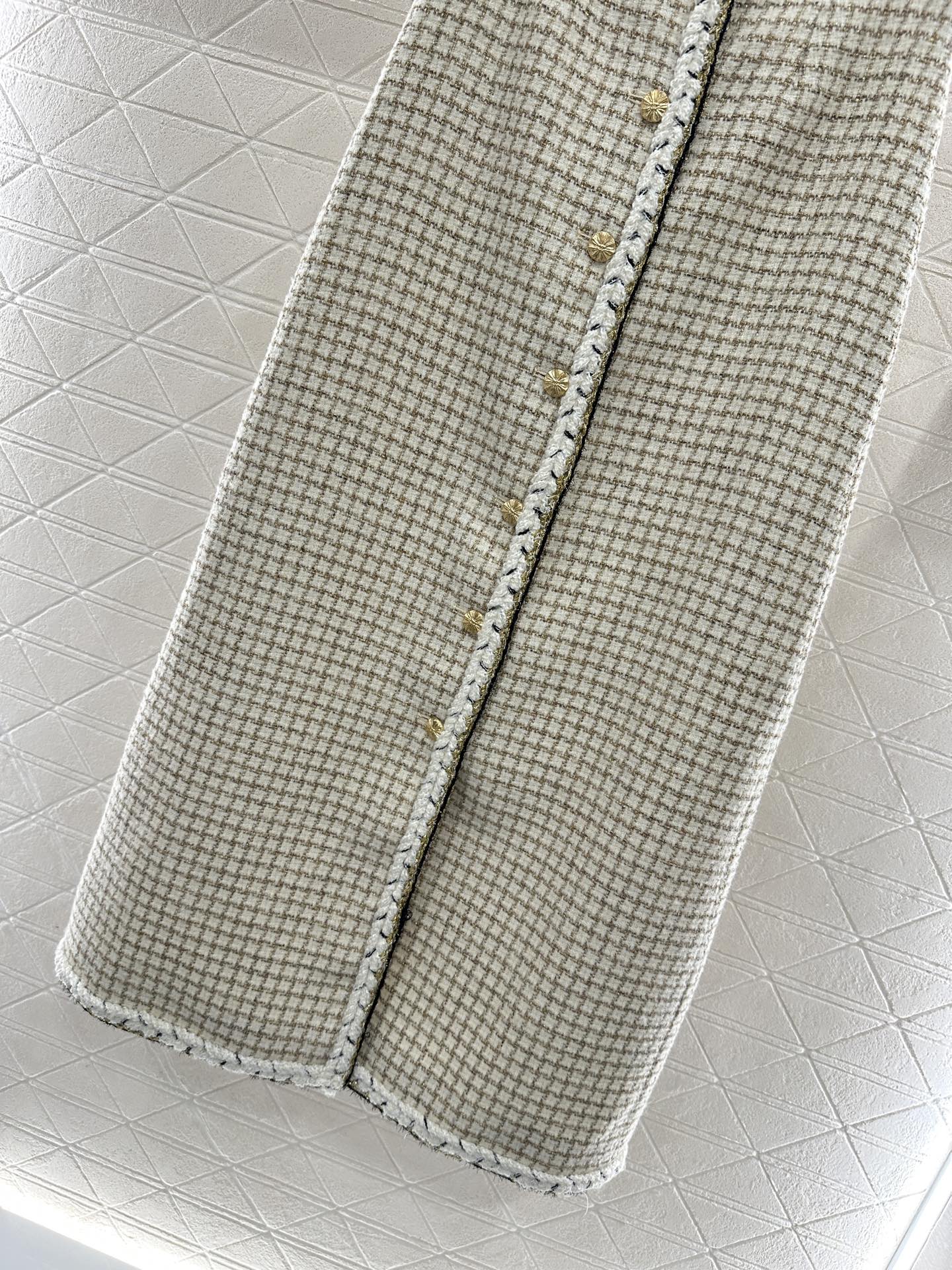 Woven plaid midi skirt