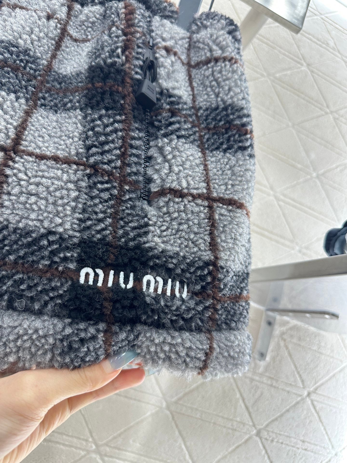 Plaid Teddy Bear Plush Midi Skirt