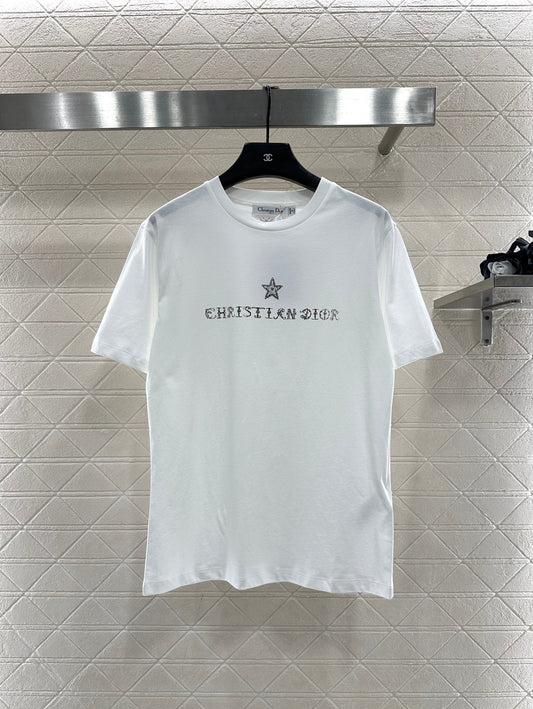 Crew neck printed short-sleeved shirt