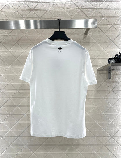 Crew neck printed short-sleeved shirt