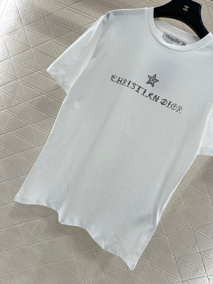 Crew neck printed short-sleeved shirt