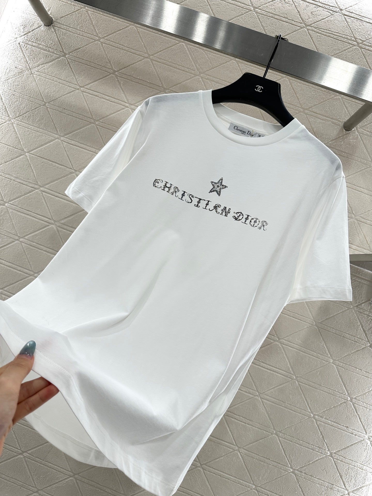 Crew neck printed short-sleeved shirt