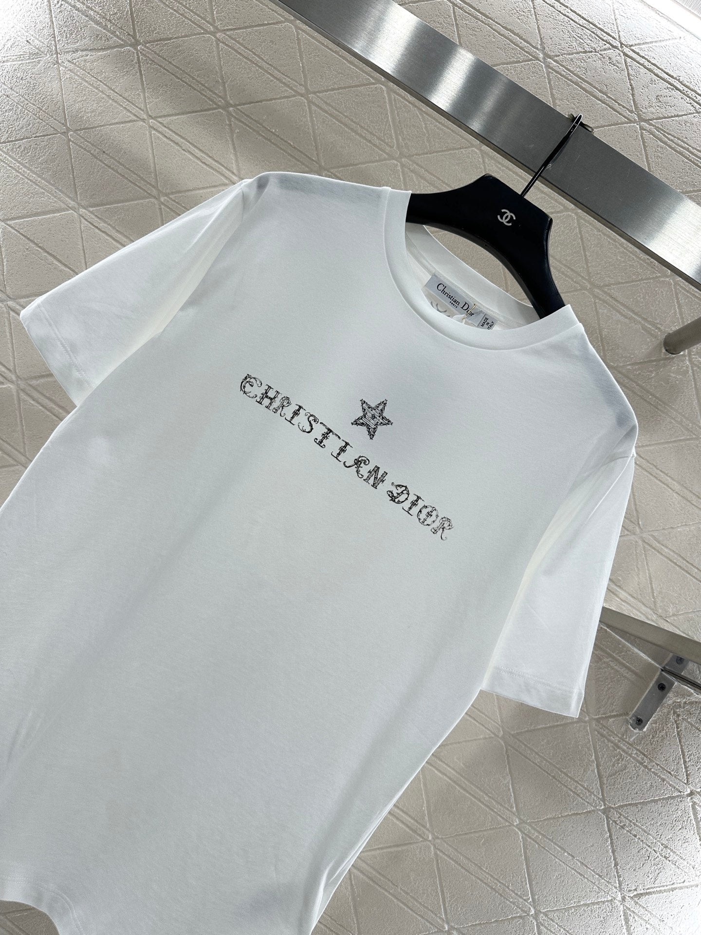 Crew neck printed short-sleeved shirt