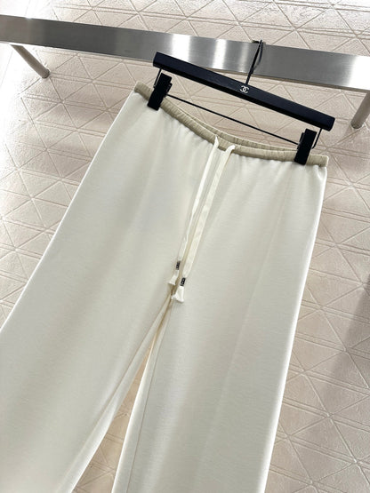 Drawstring wide-leg trousers