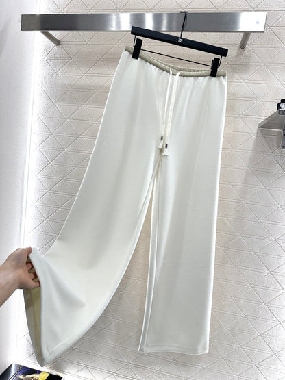 Drawstring wide-leg trousers