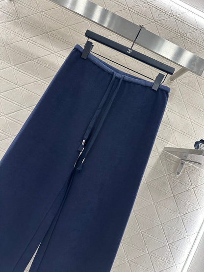 Drawstring wide-leg trousers