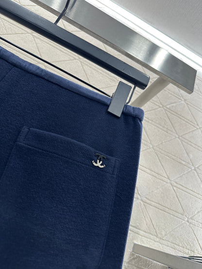 Drawstring wide-leg trousers